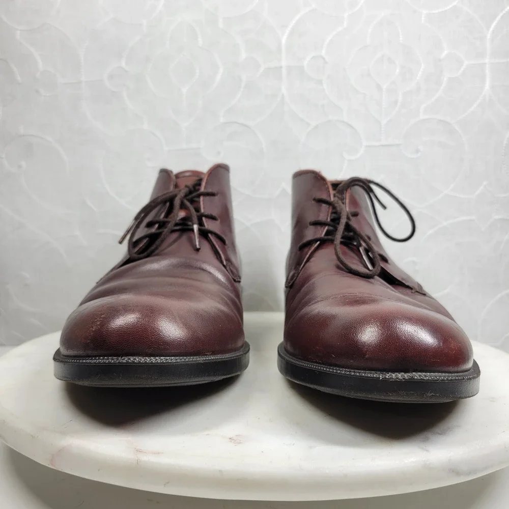 ECCO Harold Plain Toe Chukka Boot 44 Mens Burgundy Lace Up Desert Professional